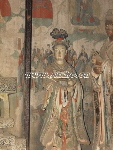 昊天殿侍女塑像-山西杏花村